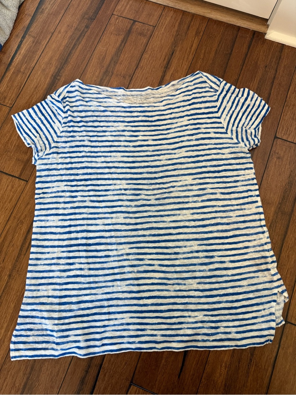Majestic Filatures linen blue striped top